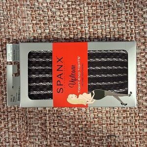 SPANX Uptown Tight End Tights Black Tuxedo Stripe Patterned Body Shaping Size C